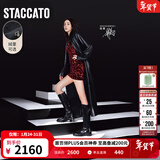 思加图【杨幂同款】冬季新款骑士乐章长筒靴加绒骑士靴EC326DG5 骑士黑（单里） 37