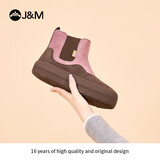快乐玛丽（J&M）雪地靴女冬季加绒加厚美拉德马丁靴保暖短靴东北棉鞋 咖啡色 38