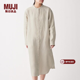 MUJI MUJI 女式 法国亚麻水洗 立领连衣裙 BCL05C0S 原色 M