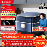 大松格力【董姐同款】铸铁电饭煲真0涂层电饭锅4-5-6人 黑金赤焰釜铁锅家用压力电饭煲4L IH加热 4015C