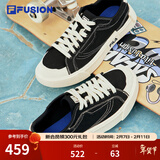 FILA FUSION斐乐女鞋帆布鞋女 低帮板鞋POP轻质帆布鞋休闲运动鞋女 黑-BK 38
