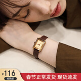 聚利时（Julius） 手表女学生防水复古简约小表盘女表高中初中女生皮带女士石英表 小方表【爱上北斗星＆徐璐同款】