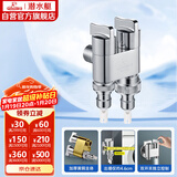 潜水艇（Submarine）F403一进二出三通角阀黄铜镀铬双把双控单独出水自带止水装置银色