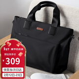 高尔夫GOLF商务公文包男士大容量手提包男15英寸笔记本电脑包轻便休闲单肩斜挎包横款公事包5I768317J黑色