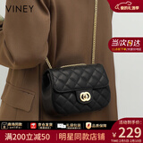 viney斜挎包包女包品牌单肩包牛皮链条包送生日情人节礼物女朋友老婆 【黑色】新年送女生实用高档轻奢手提腋下包