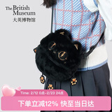 大英博物馆安德森猫包包女包萌猫毛绒手机包斜挎包情人节送女生礼物
