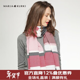 玛丽亚·古琦（MARJA KURKI）羊毛围巾女冬季 礼盒装保暖披肩围巾两用 千鸟格围脖女礼物 红色