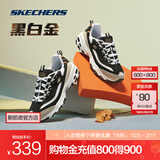 斯凯奇（Skechers）黑白金熊丨男女老爹鞋复古熊猫鞋情侣风潮流增高运动休闲 【女款】黑色/金色/BKGD(黑金) 37.5 (女37码以上参考选择小半码)