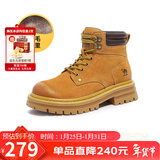 骆驼（CAMEL）山丘经典大黄靴户外工装马丁靴 L23W076065M 土黄（毛里） 38