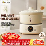 小熊（Bear）电砂锅 电炖锅 煲汤锅 炖汤锅 电炖盅 焖炖锅 养生煮粥锅3-4人用煲仔饭分体式电砂锅DSG-D30S1 3L