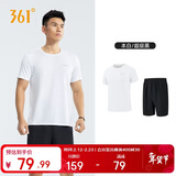 361°跑步运动套装男休闲健身宽松短袖短裤夏季男两件套652414001H-1