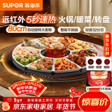 苏泊尔（SUPOR）【年货好礼】多功能暖菜板 火锅+饭菜保温板 圆形加热菜板  80CM可旋转餐桌转盘  BZ80RH851J
