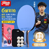 红双喜（DHS）乒乓球拍六星专业级单拍横拍6星兵乓球拍6星H6004单只