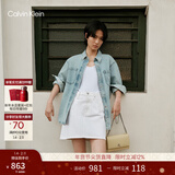 Calvin Klein【新年礼物】通勤单肩包荔枝纹包包金属搭扣链条翻盖CK女包斜挎包 RM0-小鸡黄 OS