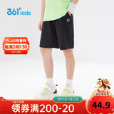 361°儿童短裤夏季男女童3-12岁透气运动裤梭织五分裤 黑 150
