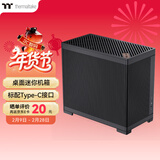 Thermaltake（Tt）TG100 机箱电脑主机 黑色（Type-C接口/桌面迷你/支持240水冷/MATX主板）