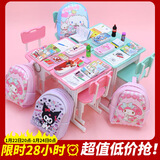 煦贝乐迷你课桌椅微缩仿真文具铅笔盒小书包书本课本娃娃屋配件模型玩具