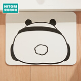 NITORI宜得利家居 浴室地垫 吸水速干地垫卫浴门垫 熊猫 29x39cm