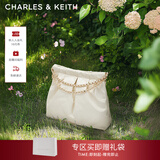 CHARLES&KEITH子母链条大容量流浪包托特包单肩斜挎包女包新年礼物CK2-40671449 【L号】Cream奶白色 L