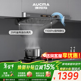澳柯玛（AUCMA）欧式家用抽油烟机29m³巡航风量云板直流变频顶吸式大吸力脱排吸烟机金属灰机身 CXW-330LTF20