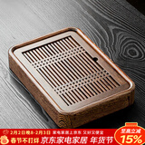 唐丰（TANGFENG） 鸡翅木小茶盘储水式黑檀茶台托盘旅行干泡功夫茶具实木茶台 鸡翅中号盛水茶盘