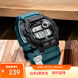 卡西欧（CASIO）手表男小方块运动防水学生男女表多功能情人节礼物WS-1400H-3A