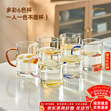 忆壶茶（YIHUTEA） 玻璃杯水杯子耐热茶杯加厚套装家用泡茶杯牛奶果汁喝水杯六色杯 【大容量】轻颜杯 6只装450ml