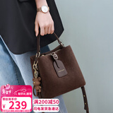 YUYULA牛皮包包女包水桶包通勤轻奢单肩斜挎包生日情人节礼物送女友老婆