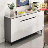 亿家木轻奢餐边柜碗柜客厅靠墙收纳柜多功能储物柜现代简约茶水柜酒柜 【豪华加宽】四门两抽120*40*88CM 自行组装