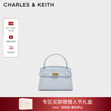 CHARLES&KEITH鳄鱼纹凯莉包手提斜挎婚包包女包生日情人节礼物CK2-50270880-1 Sea Salt Blue海盐蓝（新色） S