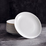 洁雅杰 陶瓷骨碟家用吐骨盘8英寸白瓷盘味碟酒店餐桌吐骨碟子套装8只装