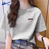 回力短袖t恤女2026年新款夏季时尚高级感纯棉显瘦上衣小个子正肩半袖