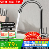 华帝（VATTI）单冷厨房水龙头304不锈钢枪灰 洗菜盆洗菜池水槽适用 016000H