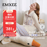 嫚熙（EMXEE）秋冬牛油果半边绒月子服加绒产妇哺乳孕妇睡衣家居服幸运鹅 紫色M