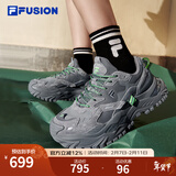 FILA  FUSION斐乐潮牌女鞋经典百搭硬糖鞋厚底老爹鞋时尚运动休闲鞋 神秘灰/城堡灰-FC 37.5