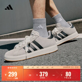 adidas「面包鞋」GRAND COURT BASE 00s休闲低帮板鞋男女阿迪达斯 奇迹矾土棕/黑色/汉玉白   44.5