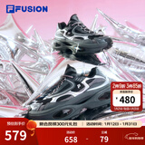 FILAFUSION斐乐硬糖3厚底老爹鞋新款女鞋增高运动鞋休闲鞋子 黑/烟灰珍珠-BS 36.5