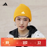 adidas简约时尚保暖运动针织帽子冷帽男女阿迪达斯官方   亮金色   OSFM