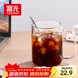 富光高硼硅玻璃杯花茶杯子单层果汁杯牛奶杯带把带刻度水杯男女