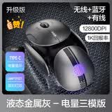 英菲克（INPHIC）X2无线鼠标蓝牙三模轻音办公创意个性炫彩灯光电量显示手机平台适配 液态灰 V2版