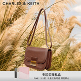 CHARLES&KEITH复古翻盖金属扣豆腐包单肩包小方包包女包情人节礼物CK2-80782444