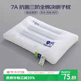 艾薇 A类全棉抗菌决明子防污防水防油枕芯单人纤维枕48*74cm 三防枕
