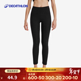迪卡侬（DECATHLON）户外滑雪速干跑步透气轻量保暖舒适排汗弹力打底衣裤 【女式】黑色下装 M