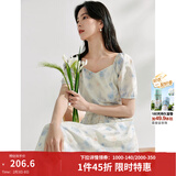 茵曼（INMAN）法式碎花高级感2025夏女新款休闲中长吊带连衣裙子 月蓝连衣裙-18424791 S
