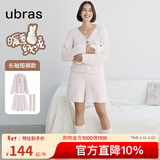 ubras【虞书欣同款】兔绒绒开襟家居服套装厚款女加绒睡衣冬季女 【长袖短裤套装】粉晨色 S