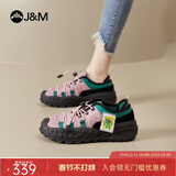 快乐玛丽（J&M）董璇同款休闲鞋女秋季登山鞋厚底运动鞋户外露营女鞋 黑色 38