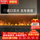 烨斯特3d智能雾化壁炉嵌入式电子壁炉欧式装饰电视柜背景仿真火焰加湿器 暗耀磨砂超薄面板手动款700mm