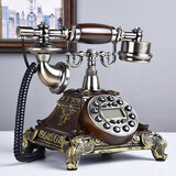 慕予臻 欧式复古电话机家用仿古座机固定电话客厅座机摆件无线插卡机 插线款：背光免提-单铃版（咖色）
