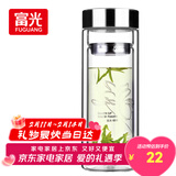 富光双层玻璃杯 高硼硅玻璃泡茶杯子 茶水分离杯 带茶隔商务水杯男士