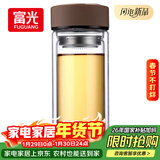 富光 男女士双层玻璃杯 高硼硅玻璃304茶隔水杯子 带茶隔泡茶杯500ml